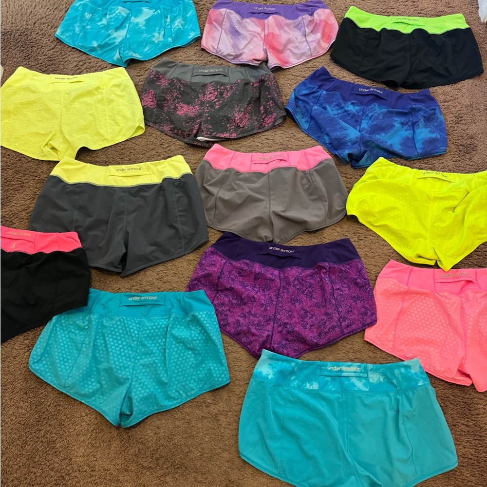 Under Armour Get Set Go Shorts Run HUGE LOT OF 14 RARE HTF DISCONTINUED M - Picture 2 of 7